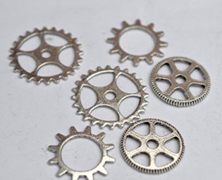 **OFFER**6 x Steampunk Style Gear/Cog/wheel Pendants-Antique Silver Coloured-**BUY ONE PACKET GET ONE PACKET FREE**by AC Crafts steampunk buy now online