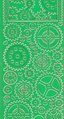 gold on green craft peel offs, steampunk, cogs etc peel off stickers for crafts, card making etc steampunk buy now online