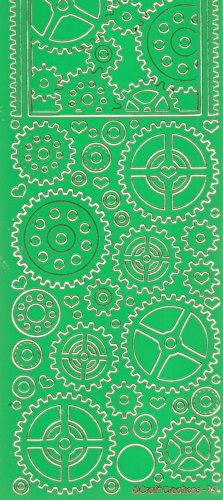 gold on green craft peel offs, steampunk, cogs etc peel off stickers for crafts, card making etc steampunk buy now online
