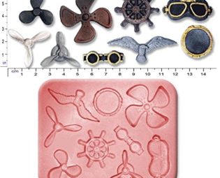STEAMPUNK PROPELLERS & GOGGLES Craft Sugarcraft Fimo Chocolate Silicone Rubber Mould Mold steampunk buy now online