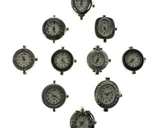 10 x Ladies Jewellery Making Watch Faces Silver Tone Clocks Findings Beading Crafts by Kurtzy TM steampunk buy now online