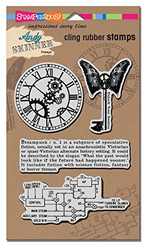 Stampendous Andy Skinner Cling Stamp 5"X7" Sheet-Steampunk Set steampunk buy now online