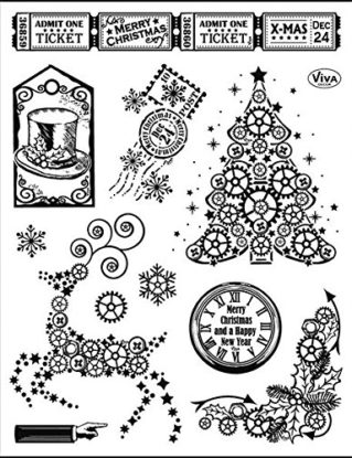 Viva Decor Steampunk Christmas Tree Stamp, Transparent steampunk buy now online
