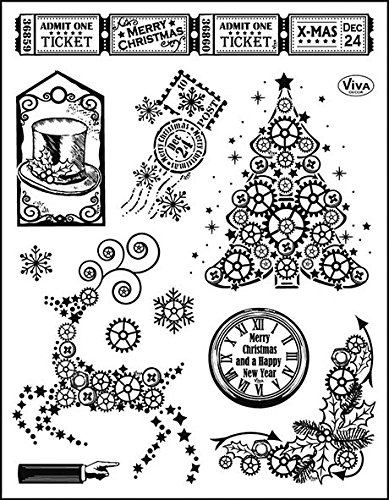 Viva Decor Steampunk Christmas Tree Stamp, Transparent steampunk buy now online