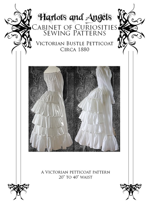 Steampunk Victorian Bustle Skirt Petticoat Sewing Pattern circa 1880 by Harlotsandangels steampunk buy now online