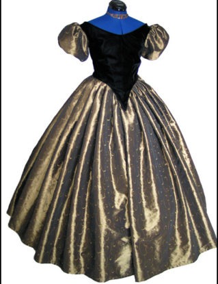 1800's Civil War Victorian Ball Gown Dress NEW Gorgeous Taffeta and Velvet by CivilWarBoutique steampunk buy now online