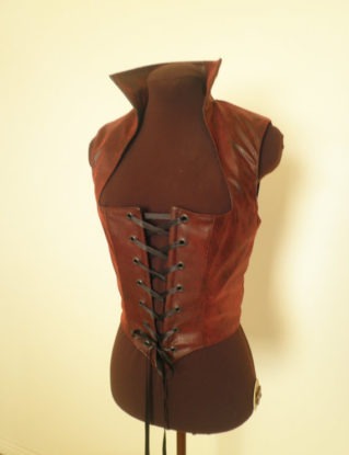 REd FAux Leather Renaissance Bodice one ready to ship, but custom also available! Cosplay Steampunk ComiC Con by desree10 steampunk buy now online