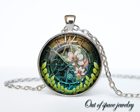 Steampunk clock pendant Steampunk watch necklace Old Clock Steampunk jewelry by outofspacejewelry steampunk buy now online