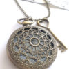 Antique Pocket Watch skeleton key locket with necklace chain or pocket watch chain VSQ003 by Victorianstudio steampunk buy now online