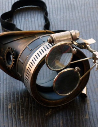 Steampunk goggles monocle eyepatch costume biker glasses clear lens cyber gothic by oldjunkyardboutique steampunk buy now online