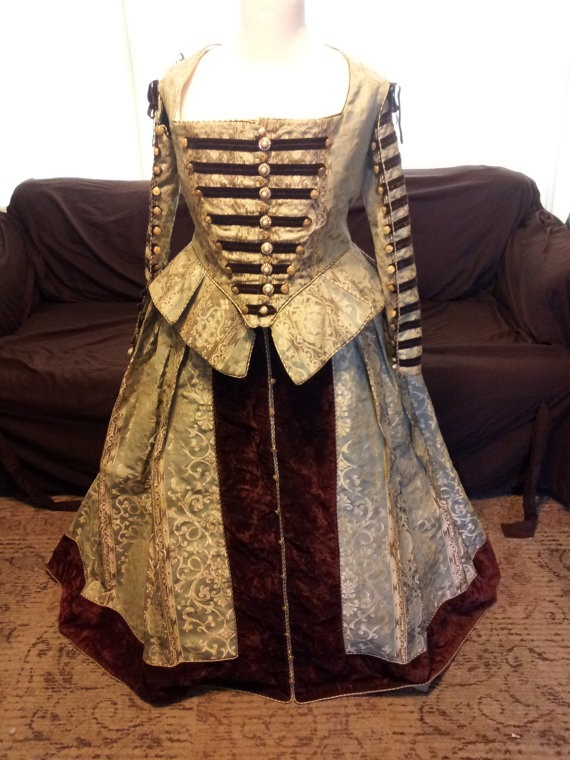 Elizabethan Renaissance Costume with ribbon military accent by JeweledLegacy steampunk buy now online