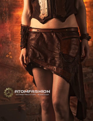 Steampunk leather skirt 'Priestess of Fire' by Atomfashion steampunk buy now online