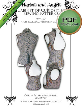 Asylum Steampunk real Corset Sewing Pattern. SIZE SMALL Instant download Pdf by Harlotsandangels steampunk buy now online