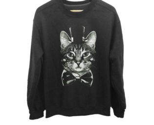 Steampunk Cat Sweatshirt - Dapper Cat Monocle Top Hat Bowtie - Cat Sweatshirt - Unisex Sizes Small - 3X by boredwalk steampunk buy now online