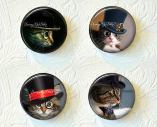 Magnet Set Steampunk Cats Buy 3 Get 1 Free 144-MS by SunnysGiftShop steampunk buy now online