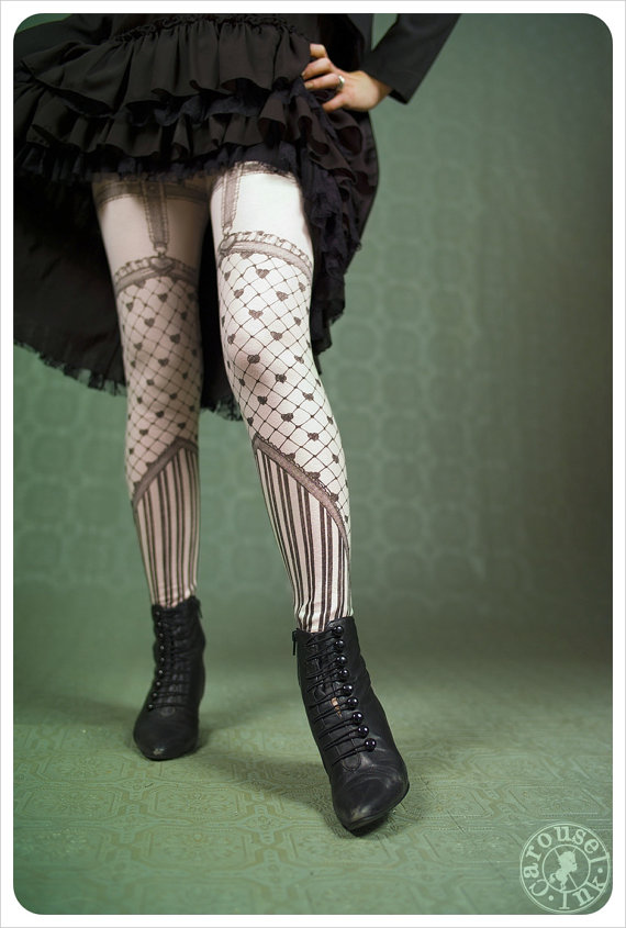 Sweetheart Legging Garter Leggings - Womens leggings - legwear by Carouselink steampunk buy now online