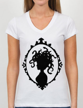 Framed Victorian Medusa Silhouette T-Shirt (Available Sizes S, M, L) by HeavensToBetzy steampunk buy now online