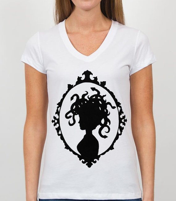 Framed Victorian Medusa Silhouette T-Shirt (Available Sizes S, M, L) by HeavensToBetzy steampunk buy now online