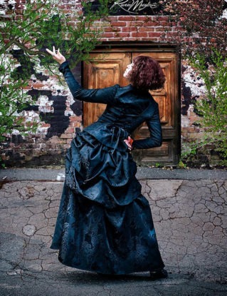 Victorian Bustle Dress- Black Wedding Gown by PeacefulFashions steampunk buy now online
