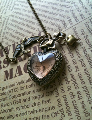 Victorian Pocket watch Necklace Antique Bronze Girls women watch locket pendant by Victorianstudio steampunk buy now online