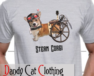 Steampunk Corgi Admiral Wheels Unisex t-shirt men womens by DandyCatClothing steampunk buy now online