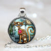 Steampunk Cat Necklace Handcrafted Made to Order One Inch Glass Pendant by PendantsPlusbyK steampunk buy now online