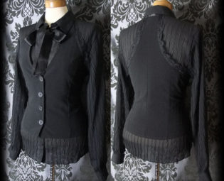 Gothic Black Fitted Pussy Bow IMMORTAL Corset Waistcoat 6 8 Victorian Steampunk by AusterexxDevotion steampunk buy now online