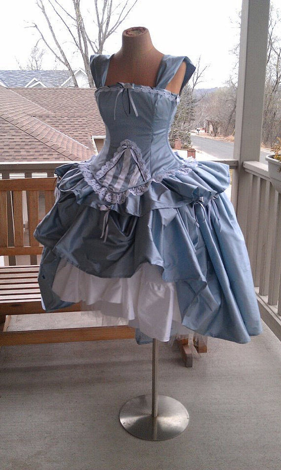 Alice in Wonderland Wedding Gown - Corset Fairytale Dress- Through the Looking Glass -Tim Burton-Custom to Order by KMKDesignsllc steampunk buy now online