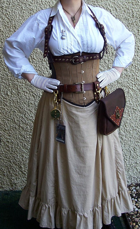 Steampunk Bustle Victorian Gored Skirt Ruffles Airship LARP by ItsNotPajamas steampunk buy now online