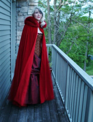 Velvet Cape - Red Riding Hood - Fairytale Adult Costume - Hood Trimmed in Faux Fur-Custom to Order by KMKDesignsllc steampunk buy now online