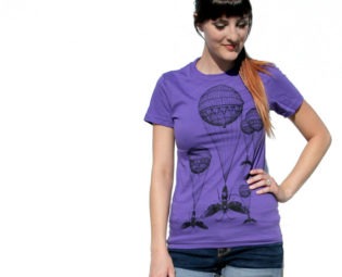 Ladies steampunk hot air balloon and wasp tee by darkcycleclothing steampunk buy now online