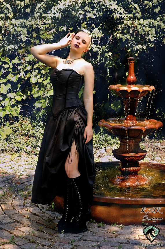 Gothic Wedding Gown Grimm Fairytale Princess Dress - Alternative Bridal dress - Vampire -Custom to Order by KMKDesignsllc steampunk buy now online