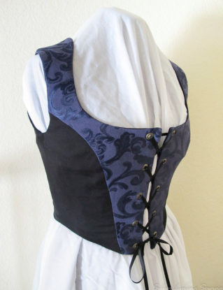 Renaissance Bodice - Two Tone Pirate Wench Bodice - Blue Bodice S M L by SilverLiningSewing steampunk buy now online