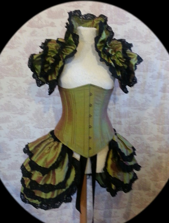 Steampunk Bustle Silk Tie On Bustle Skirt and shrug SET Lolita Victorian Gothic Wedding AUTUMN By Ophelias Folly by OpheliasFolly steampunk buy now online