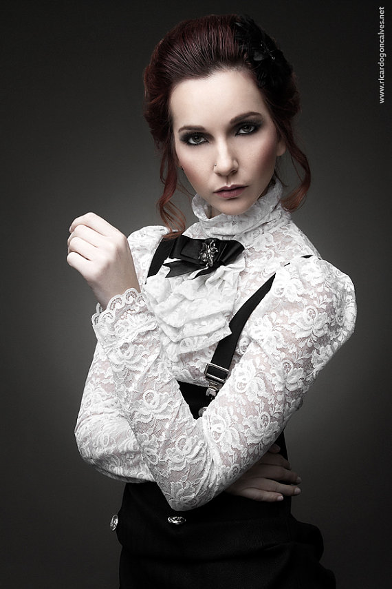 White Edwardian lace top by blackmirrordesign steampunk buy now online