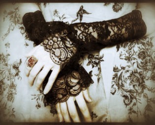 Black Widow Steampunk Fingerless Gloves -Long Gothic Lolita Arm Warmer Cuffs in Black Lace-Evening Wedding Gauntlets-EGL Dark Emo Vampire by bestinsteam steampunk buy now online