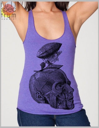 Women's Racerback Tank Thoughts Take Flight American Apparel by FullSpectrumApparel steampunk buy now online