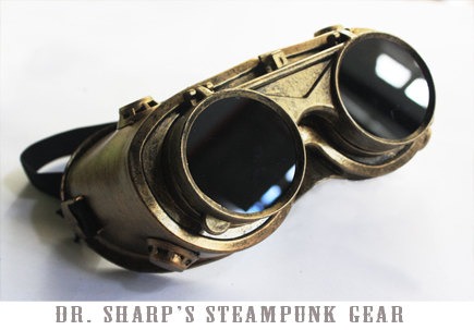 Gold Metallic Finish Steampunk Goggles by Dr. Sharp by DrSharpSteampunkGear steampunk buy now online