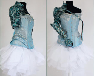 Natural leather light blue silver armor by pinkabsinthe steampunk buy now online