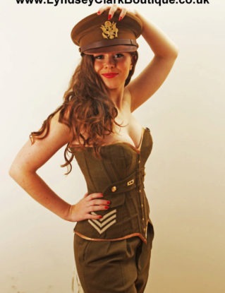 Military steampunk Corset for diesel punk / costume/ army/ cosplay. Recycled British uniform. MADE TO ORDER. by LyndseyBoutique steampunk buy now online