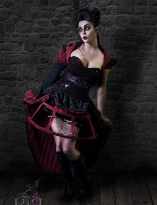 Steampunk macabre Alice in Wonderland Queen of hearts dress by Tilldeathbridal steampunk buy now online