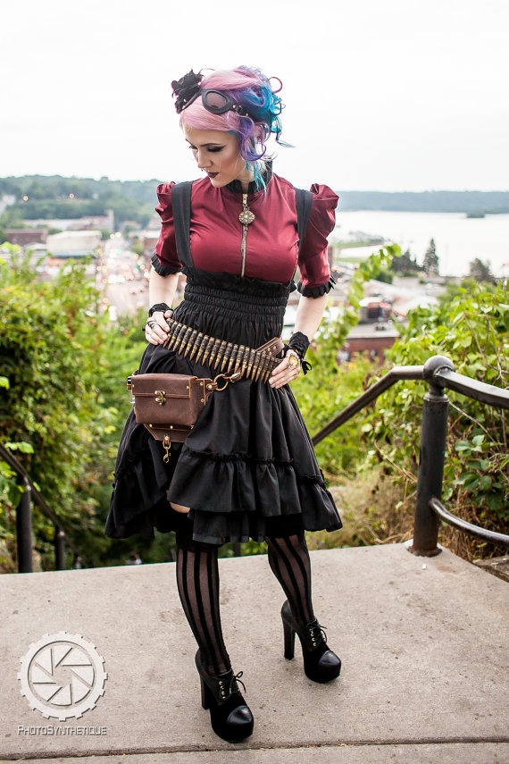 Plus Size Steampunk Bustle Dress - Womens Halloween Costume - Airship Mechanic Jumper -Custom to your size 3XL-5XL by KMKDesignsllc steampunk buy now online