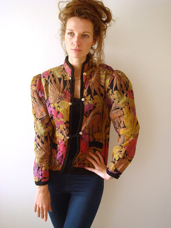 Floral steampunk jacket, women 80s vintage jacket by GrandpasParty steampunk buy now online