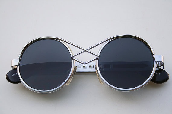 vinate round silver metal sunglasses Steampunk style Hi Tek unusual bridge by hitekdesigns steampunk buy now online