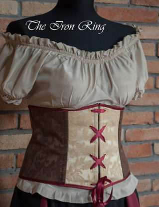 Prototype Sale, Special Price! Waspie underbust Steampunk Patchwork Corset -Fits Waist 29 to 31" (70-78 cm)- Ready to Ship by TheIronRing steampunk buy now online