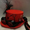 Steampunk Bespoke Red Top Hat With Spiral Glasses Victorian Gothic Mad Hatter Halloween Festivals by Mad4Hats steampunk buy now online
