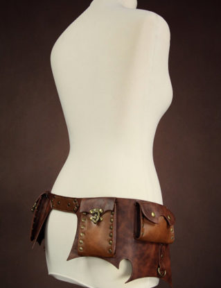 steampunk utility belt with 4 pockets (size L) by SteampunkWonders steampunk buy now online