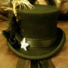 Steampunk Victorian Stevie Nicks Inspired 100% Wool Black Top Hat Feathers Diamonte Brooch Black Rose Gothic Halloween Cosplay Festivals by Mad4Hats steampunk buy now online