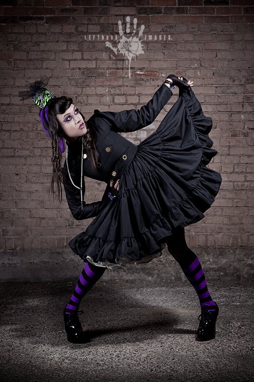 Steampunk Lolita Gothic Black Military Dress with Full Ruffled Skirt Cosplay Costume Custom Size Plus Size Made to Measure by MGDclothing steampunk buy now online