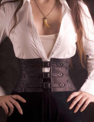 Exquisite Black Leather Steampunk / Pirate / Renn Faire Corset Belt / Waist Cincher -CUSTOM MADE to your size by kvodesign steampunk buy now online